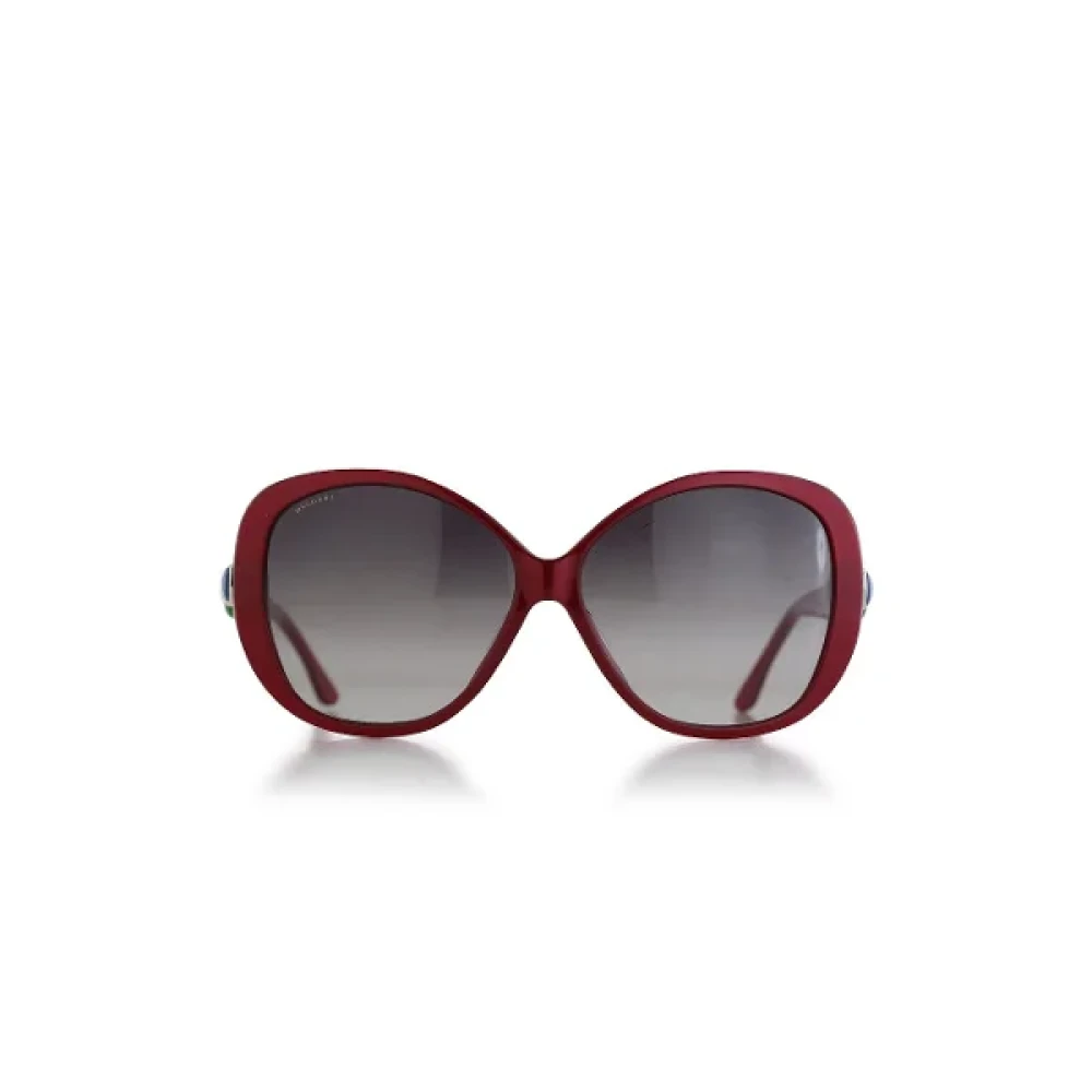 Bvlgari Vintage Pre-owned Acetate sunglasses Red Dames
