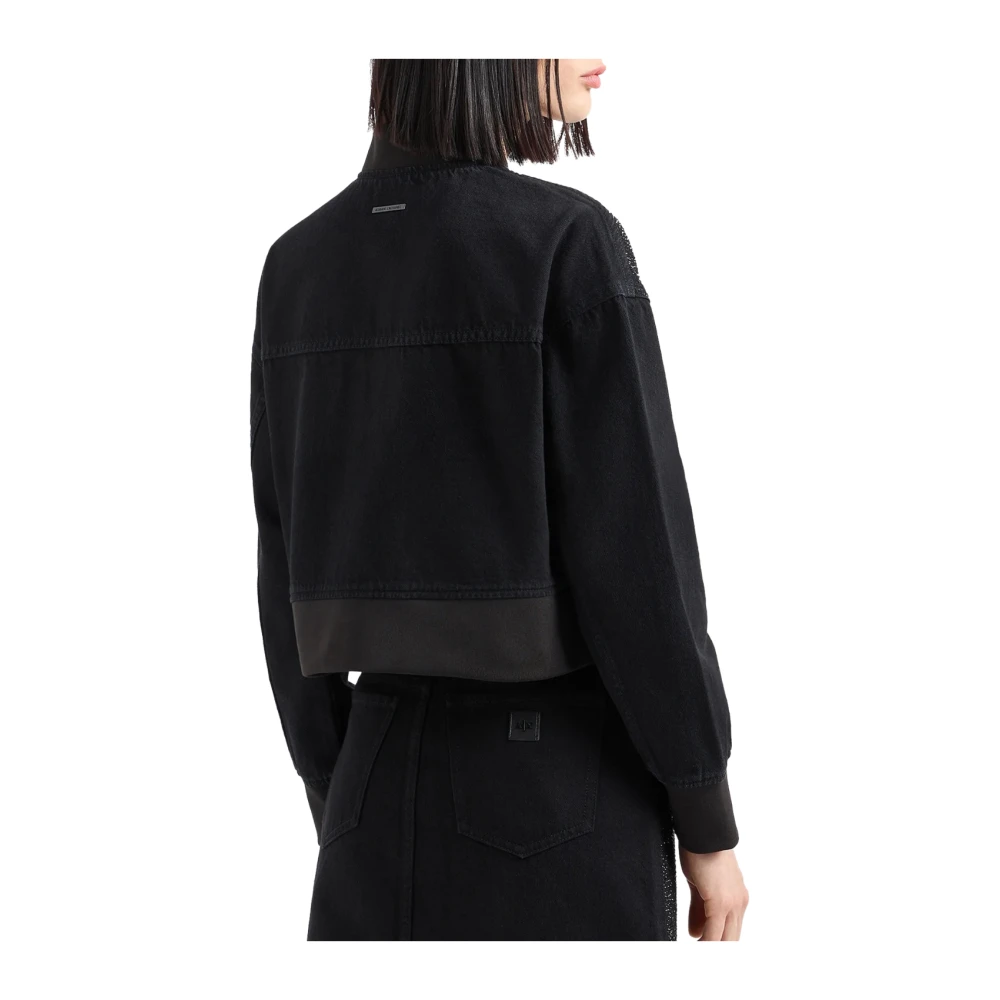 Armani Exchange Zwarte Denim Blouson Jas Black Dames