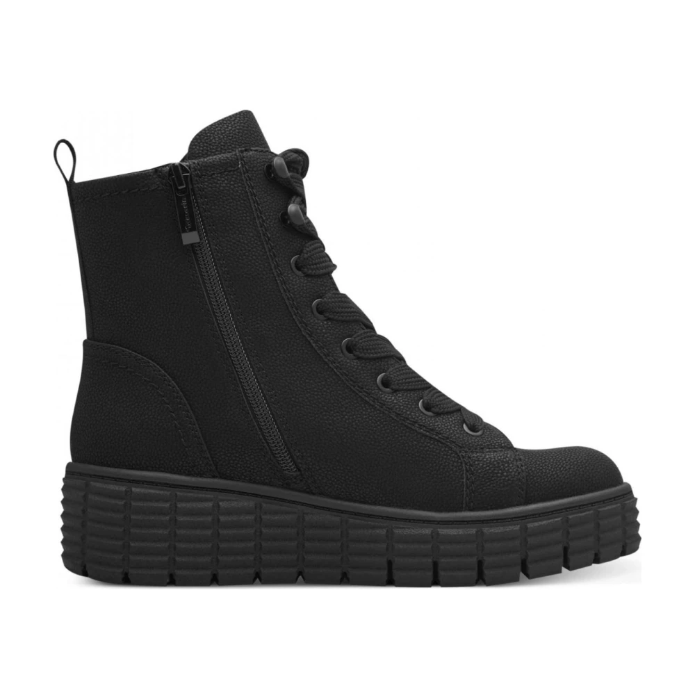 Tamaris Women's Black Lace Ankle Boots - Lace-Up Boots - 5 Uk - Shoes