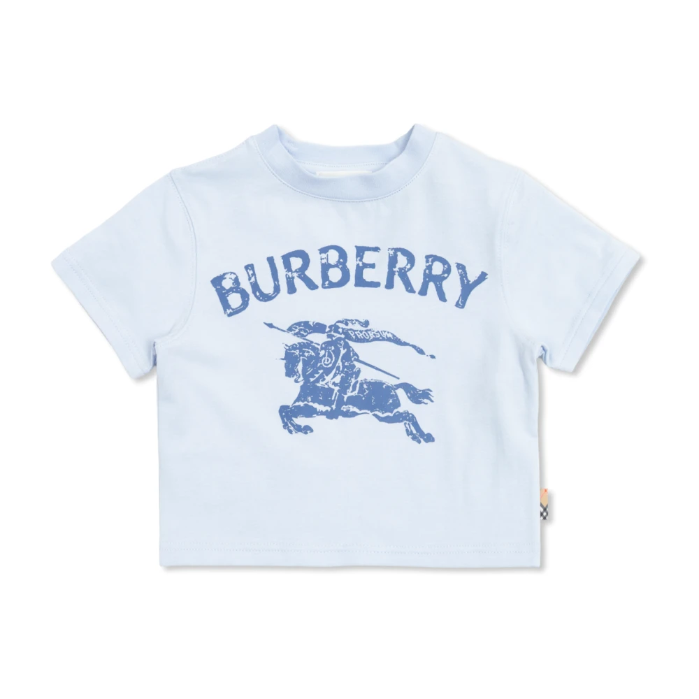 Burberry Unisex Kids Blue Ekd Stretch Cotton T-Shirt - Kids Short Sleeve T-Shirts - 18 M - Kids