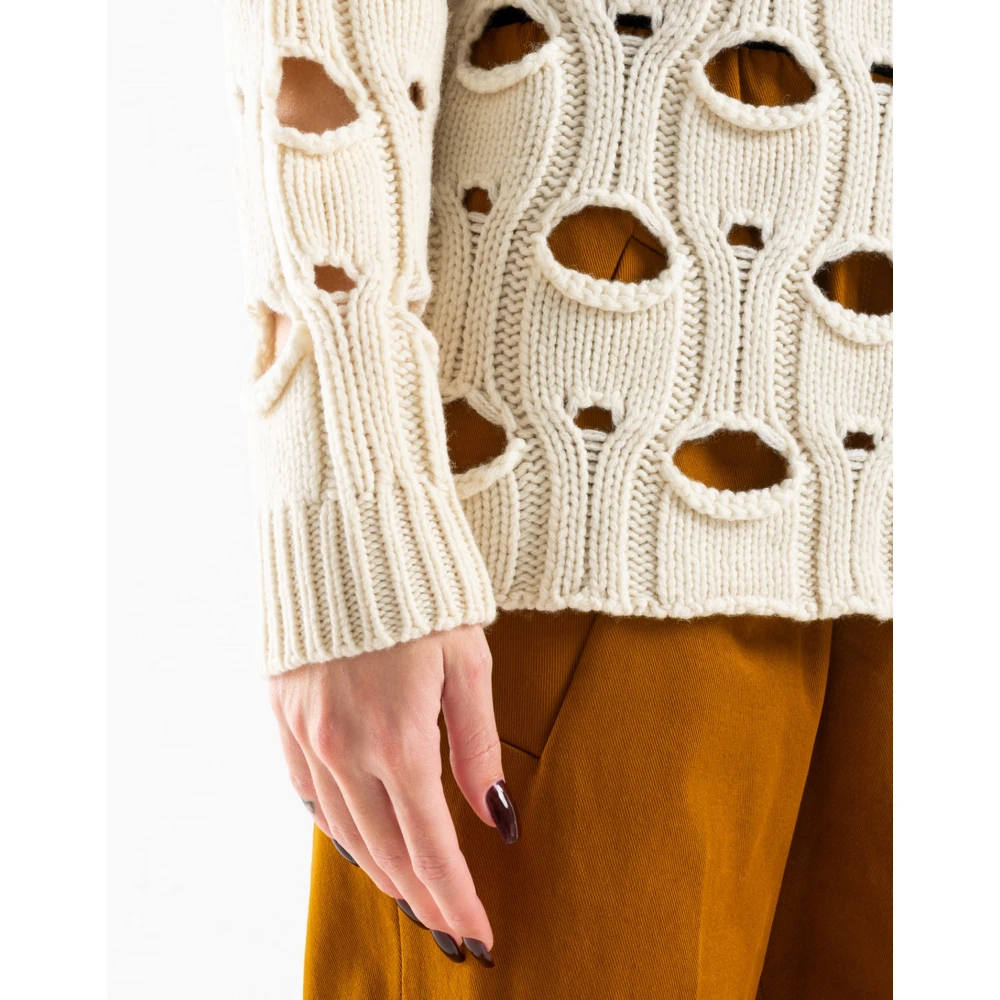 Tela Round-neck Knitwear White Dames