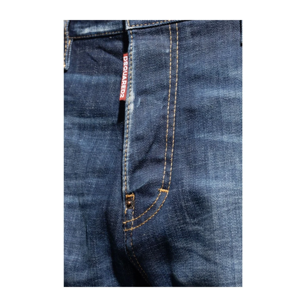 Dsquared2 Blauwe Distressed Denim Jeans Blue Heren