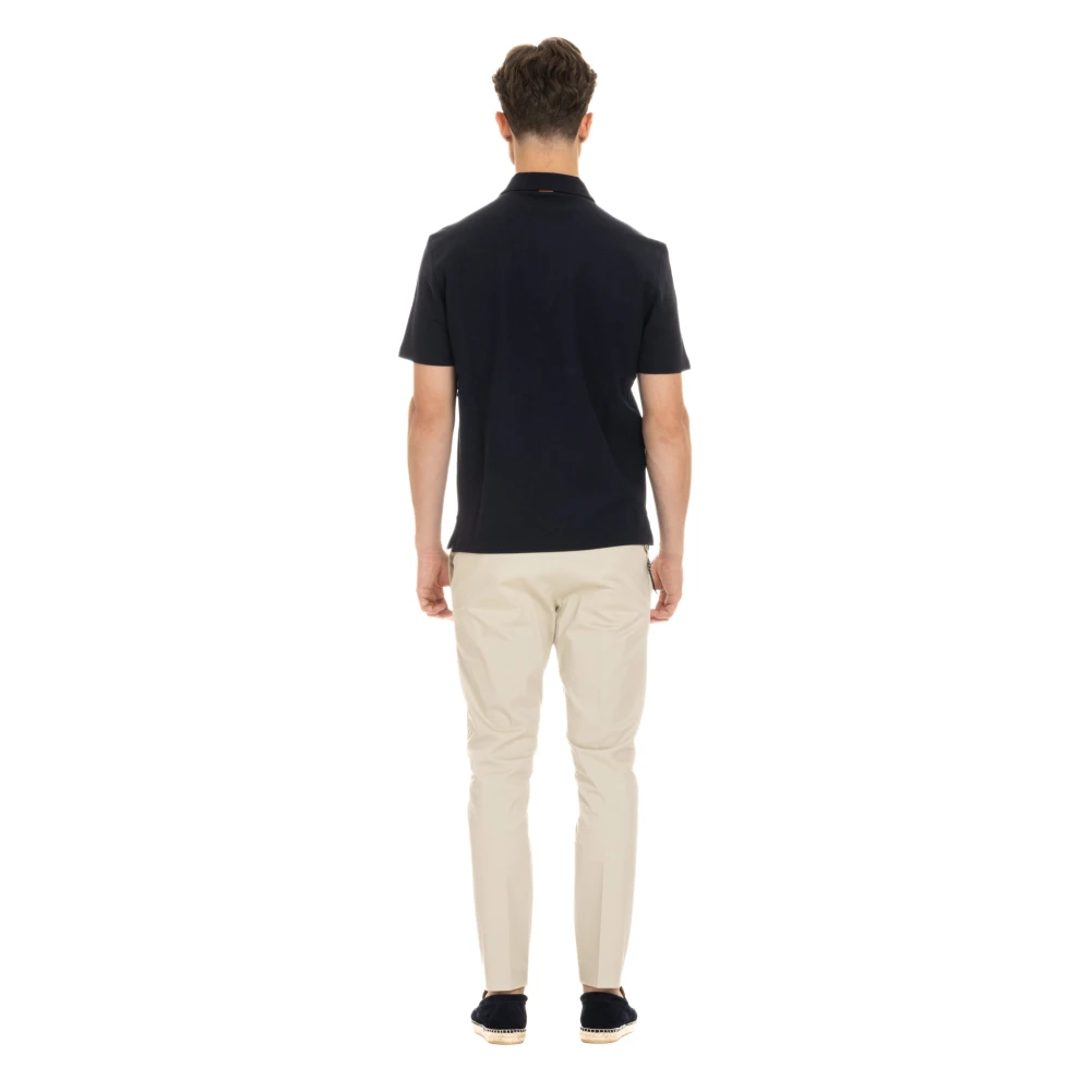 Ermenegildo Zegna Blauwe Katoenen Polo T-shirts en Polos Blue Heren