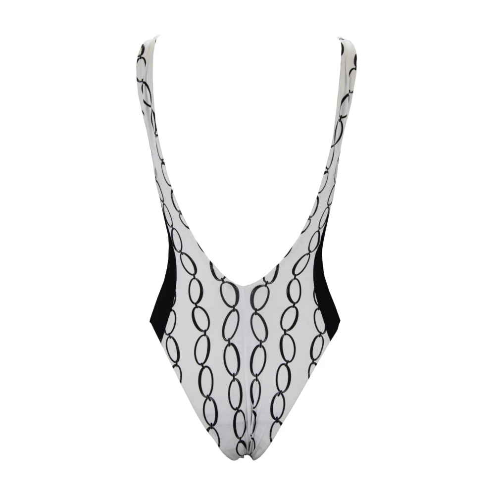 Elisabetta Franchi Eendelig badpak met V-hals White Dames