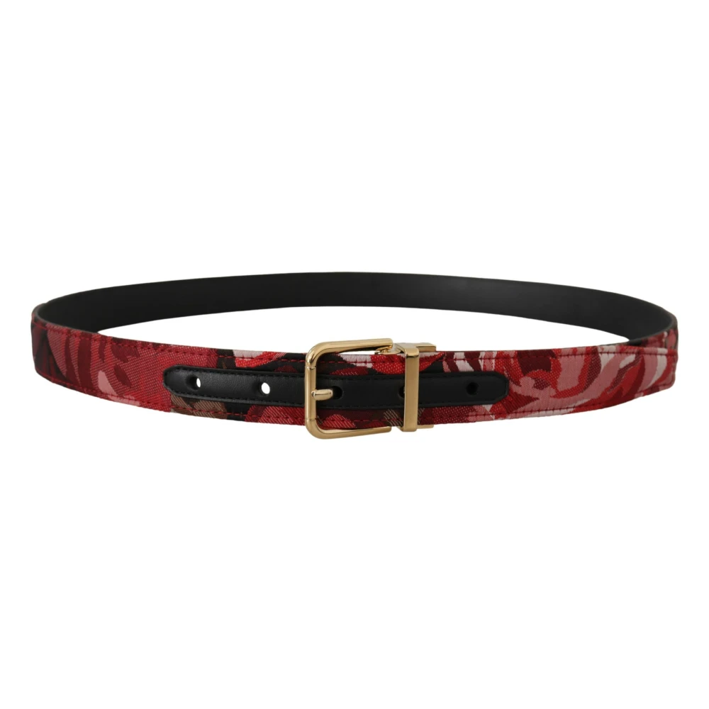 Dolce & Gabbana Men's Gold Multicolor Leather Belt With Buckle