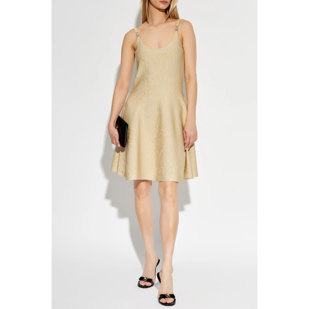 Versace Jurk met bandjes Beige Dames