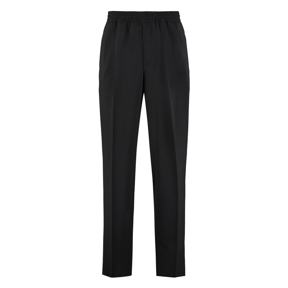 Ermenegildo Zegna Wollen blend broek met verstelbare taille Black Heren