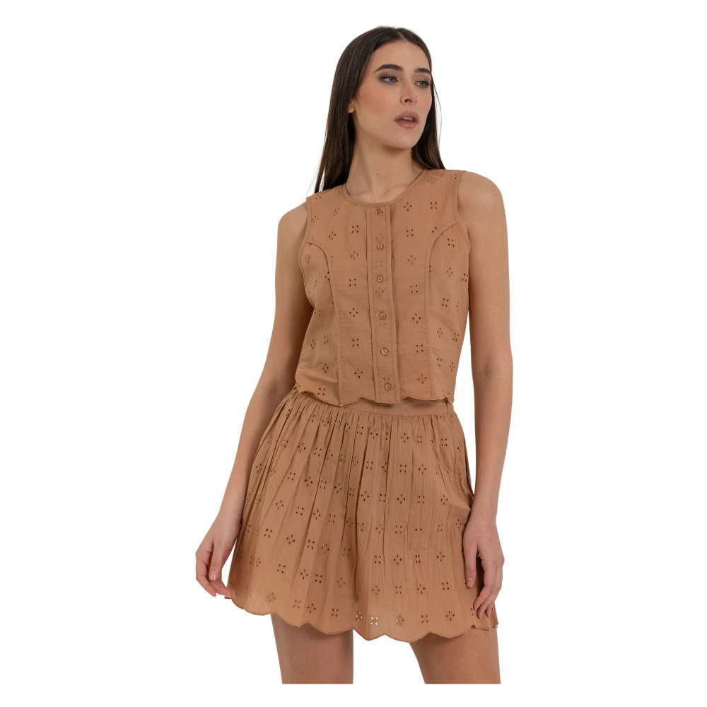 Kocca Orange Sleeveless Cotton Top - Female - Sleeveless Tops - Xs - Tops