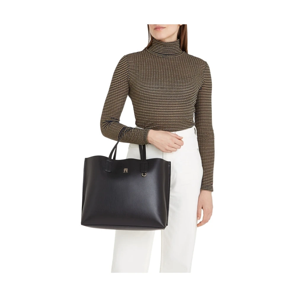 Tommy Hilfiger Zwarte Satchel Handtas voor Vrouwen Black Dames