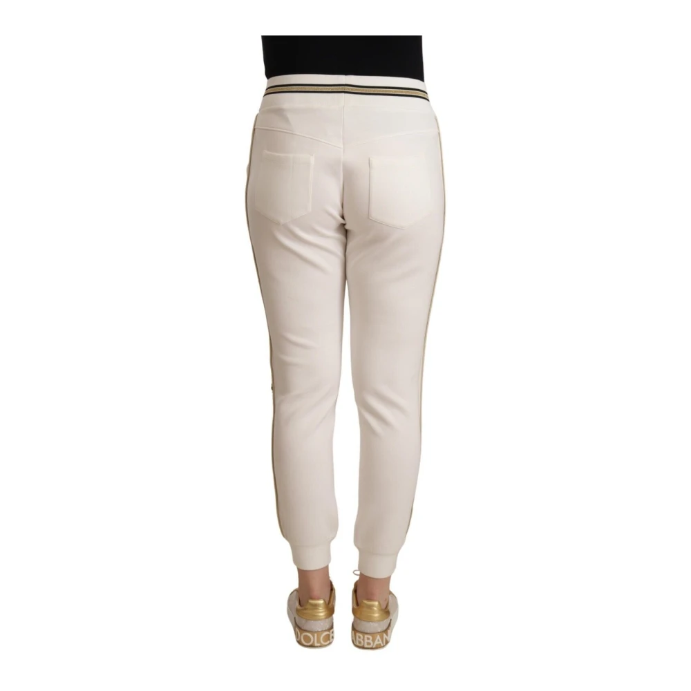 PATRIZIA PEPE Elegante witte joggers met middelhoge taille White Dames