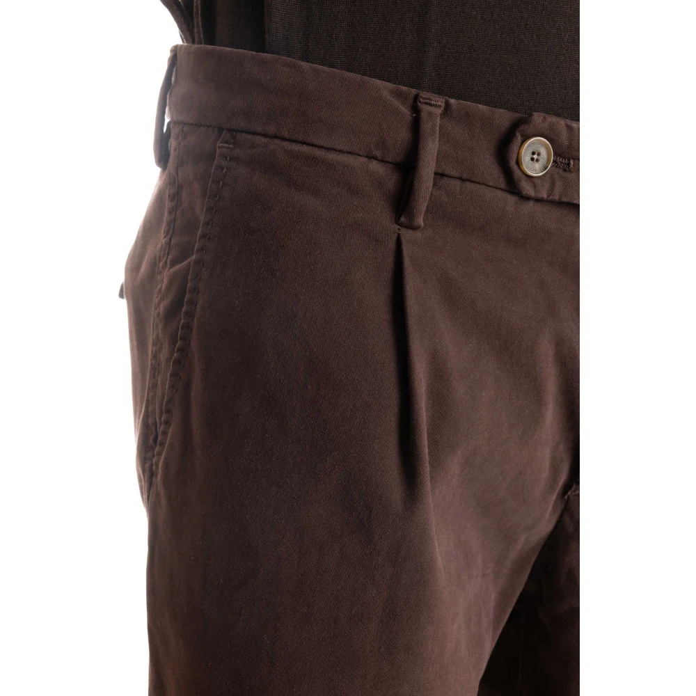 Myths Bruine Chino Broek Rits Knoop Brown Heren