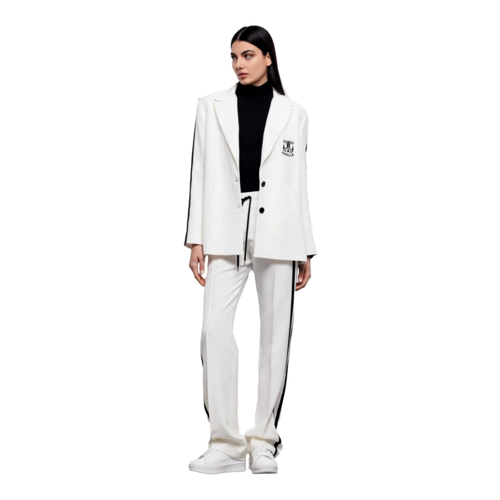 Gaëlle Paris Witte rechte broek met trekkoord White Dames