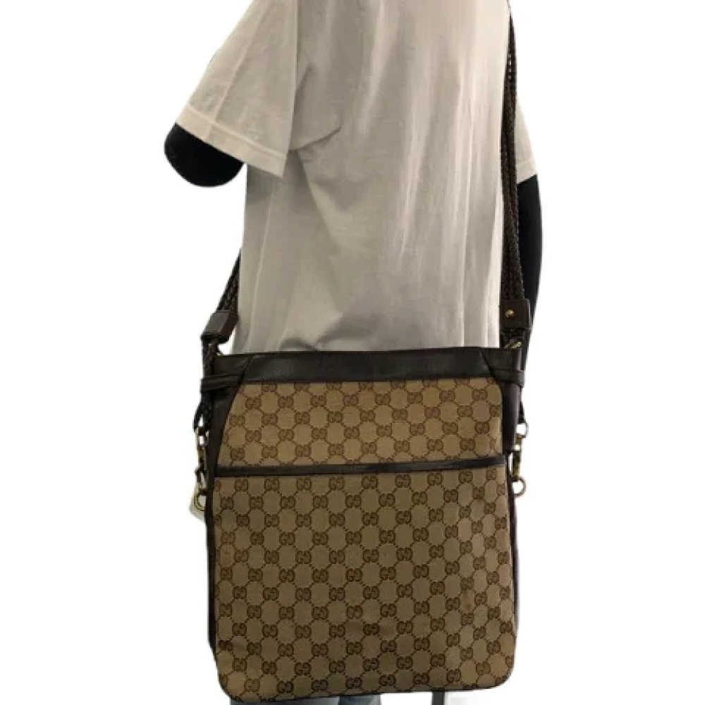Gucci Vintage Pre-owned Canvas crossbody-bags Brown Dames