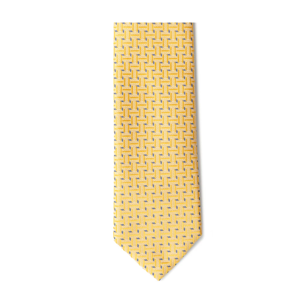 Giorgio Armani Gele Zijden Stropdas Elegante Stijl Yellow Heren