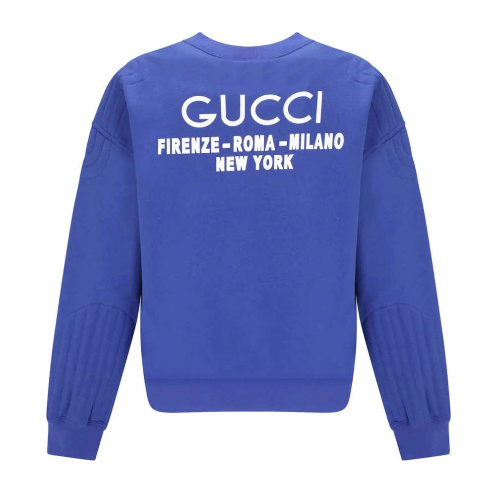 Gucci Katoenen sweatshirt met logo op de rug Blue Heren