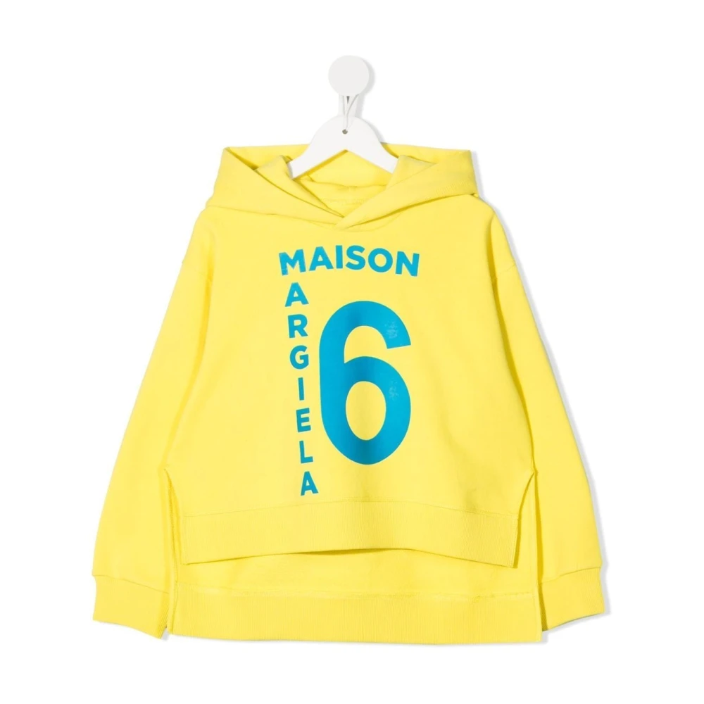 MM6 Maison Margiela Gul Hoodie med Logoprint Yellow, Pojke