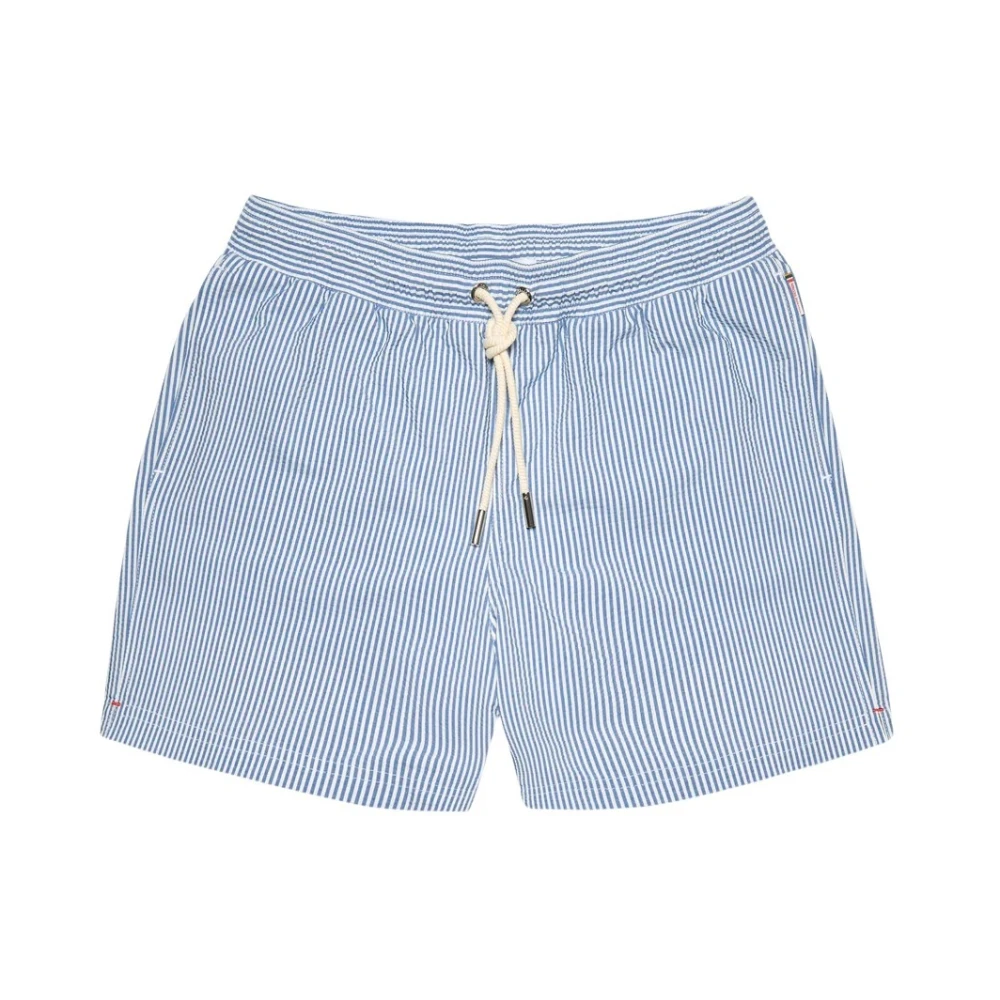Orlebar Brown Men's Blue Boxer Iii Seersucker Stripe - Beachwear - W34 - Swimwear