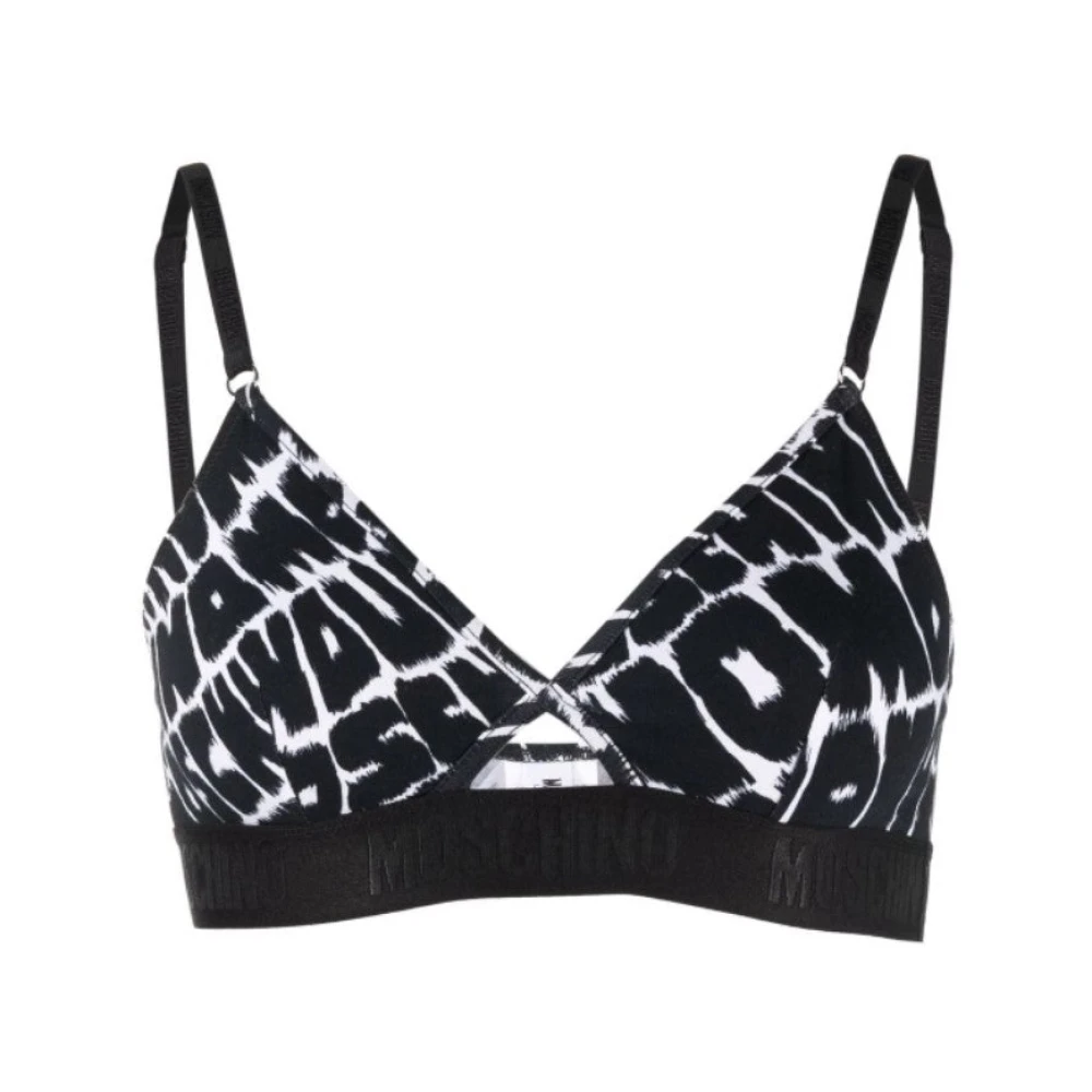 Moschino Femme Noir - Soutien-Gorge Triangle Imprimé Fantasy - Sous-Vêtements - Taille: 44 Fr