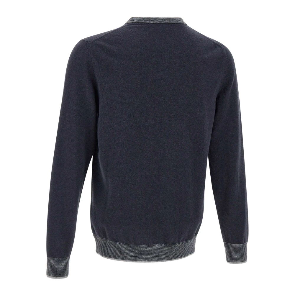 PESERICO Heren Wol Zijde Kasjmier Trui Blauw Blue Heren