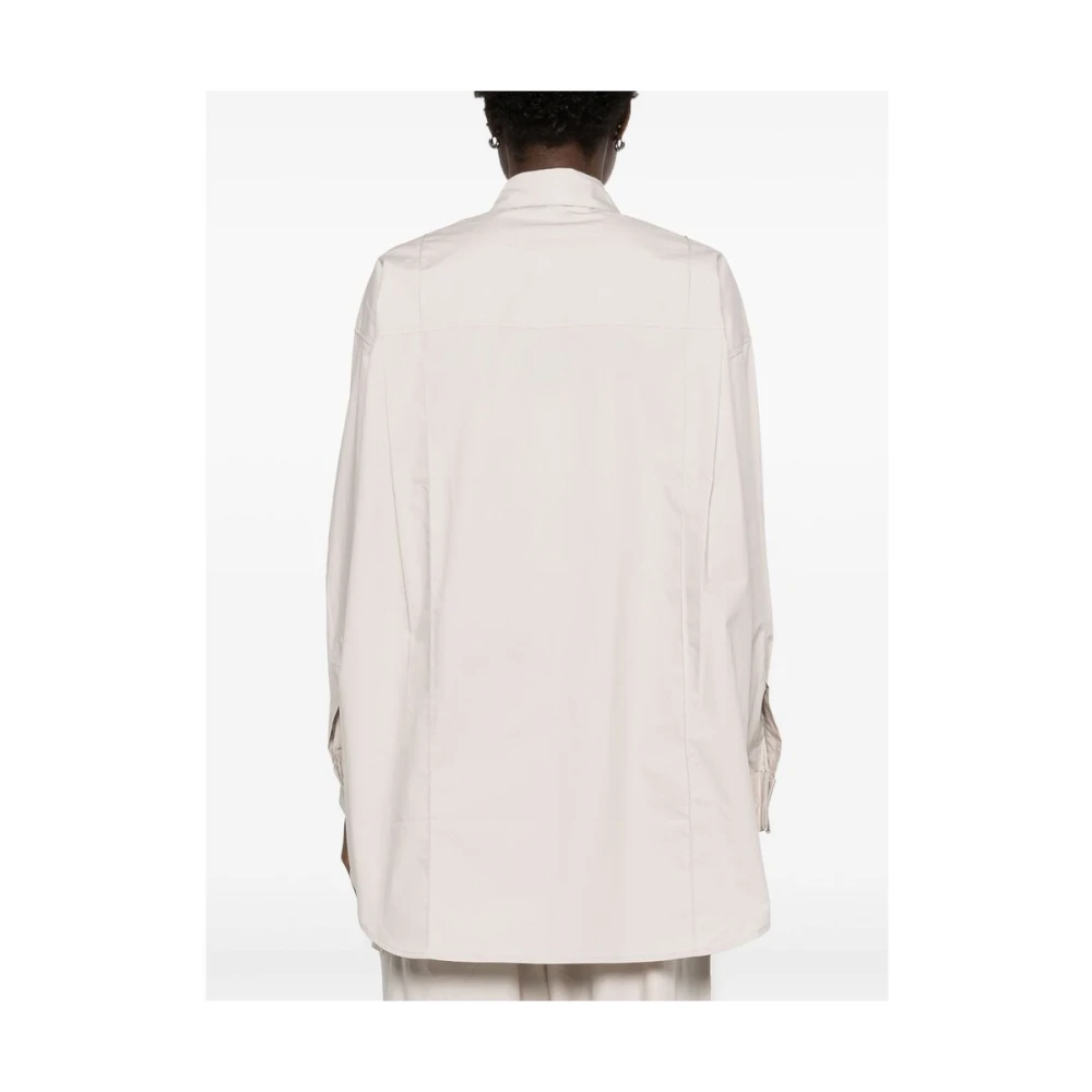Remain Birger Christensen Grijze Button-Up Shirt met Box Pleat Beige Dames