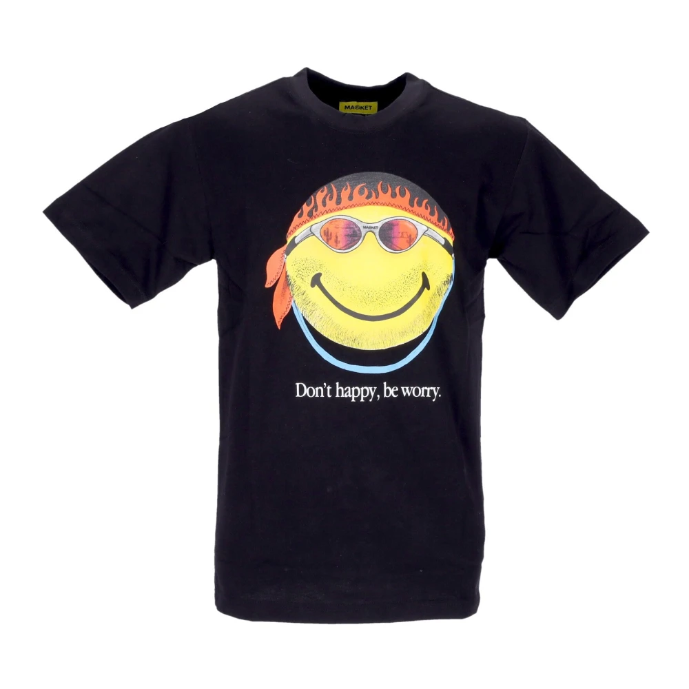 Market Men's Black Smiley Tee - T-Shirts - Xl - Tops
