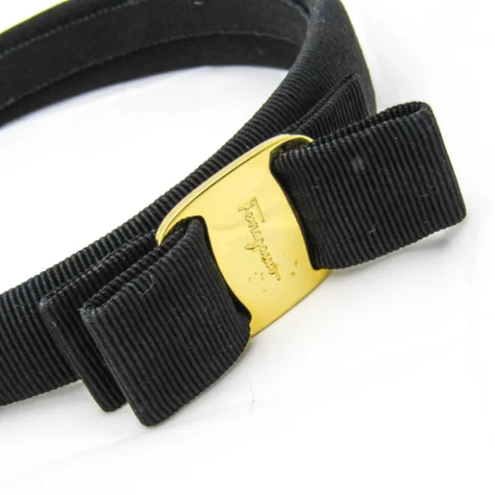 Salvatore Ferragamo Pre-owned Cotton hair-accessories Black Dames