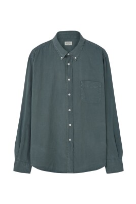 green-button-down-shirt