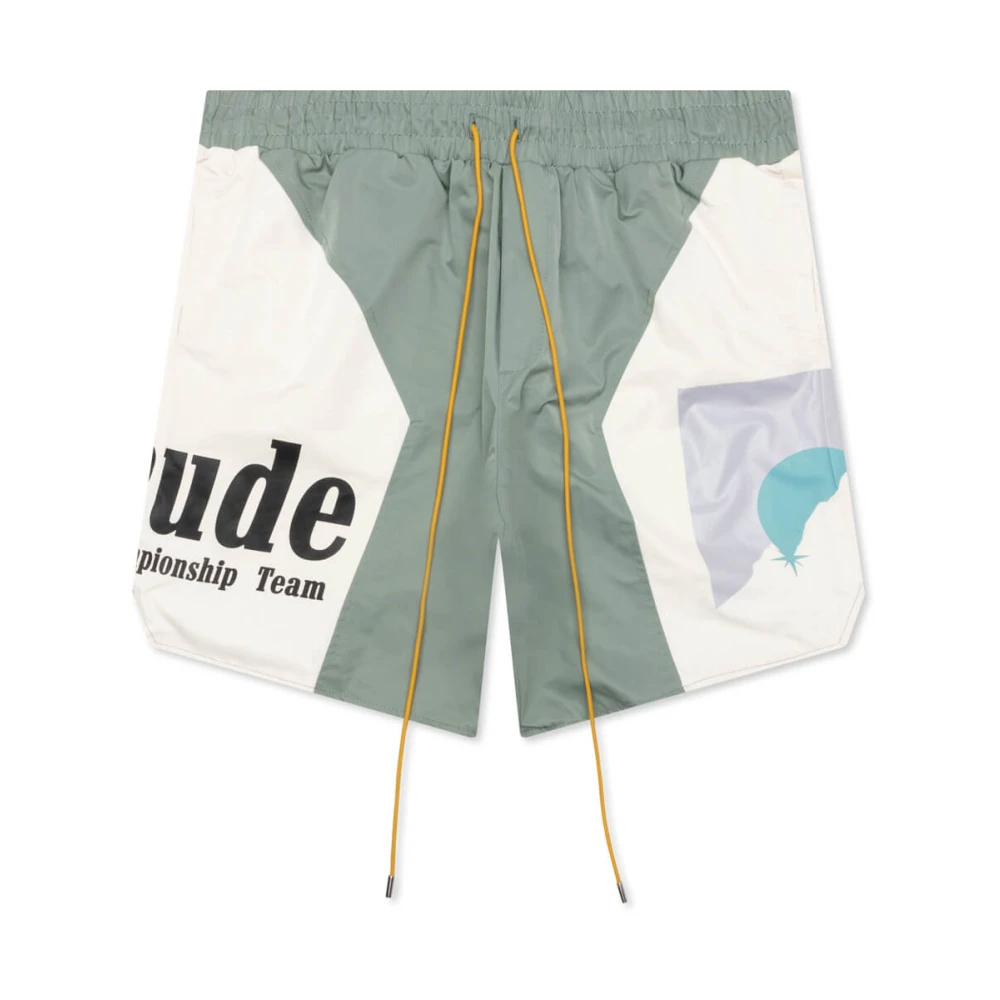 Rhude Senna Flight Logo Shorts Green Heren