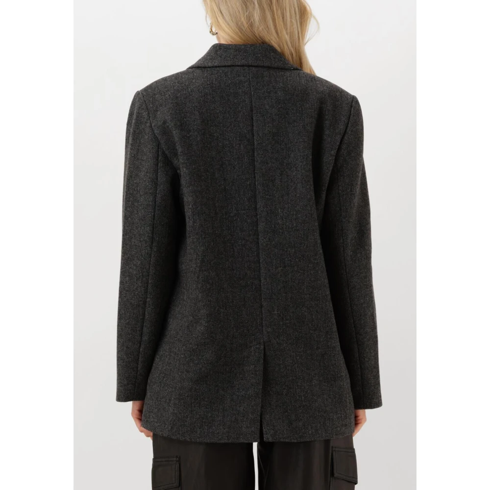 Aaiko Elegante Grijze Jas Demi PES Black Dames