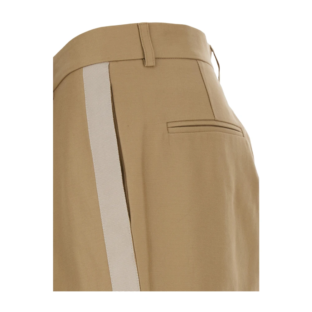 Bluemarble Beige Suit Broek met Gros Grain Tape Beige Heren