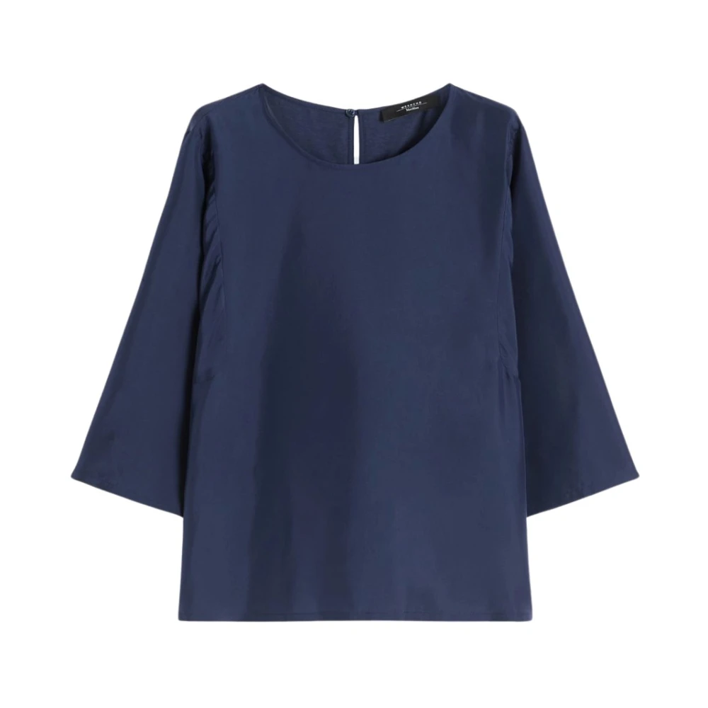 Weekend Max Mara Women's Blue Silk Top - Blouses - L - Blouses & Shirts