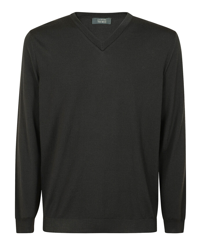 pull-en-laine-bleu-col-v
