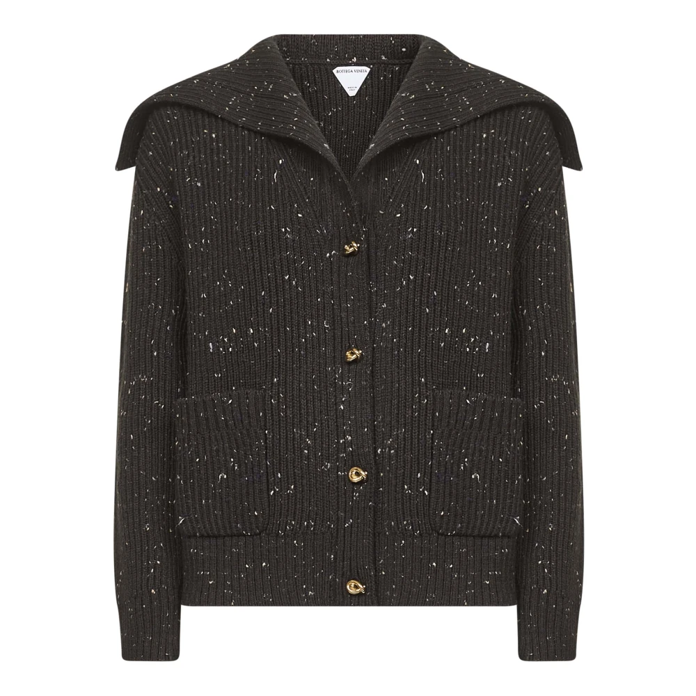 Bottega Veneta Women's Brown Gold Knot Button Jumper Fondant - Cardigans - S - Knitwear