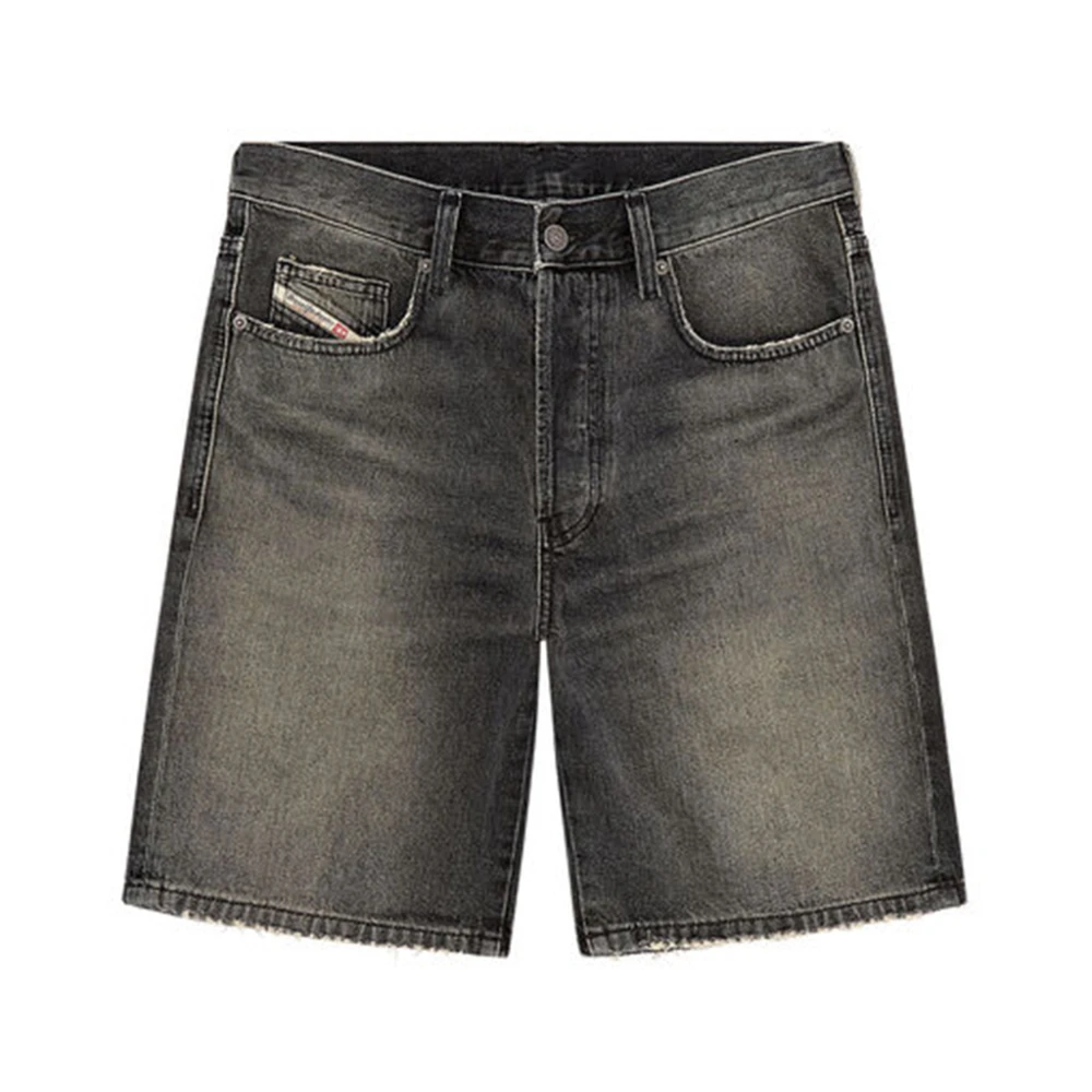 Diesel Regular-Short Zwarte Jeans Black Heren
