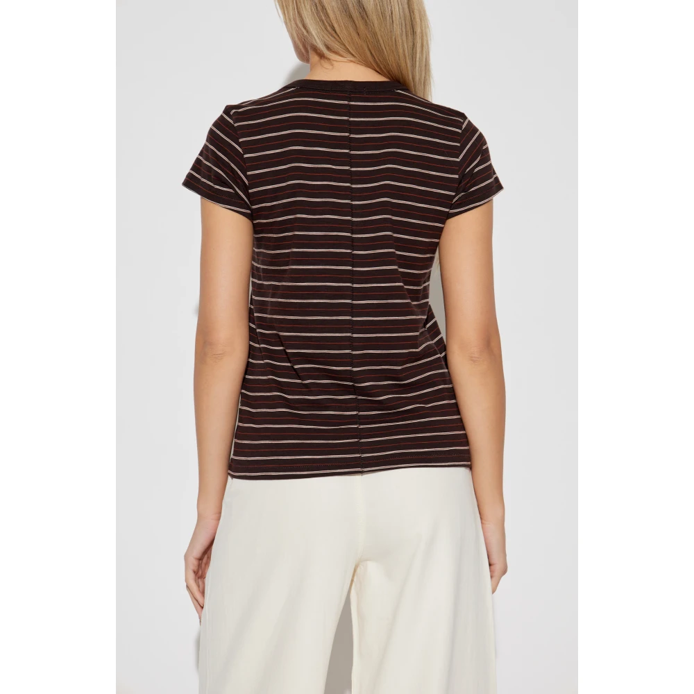 Rag & Bone T-shirt Slub Brown Dames