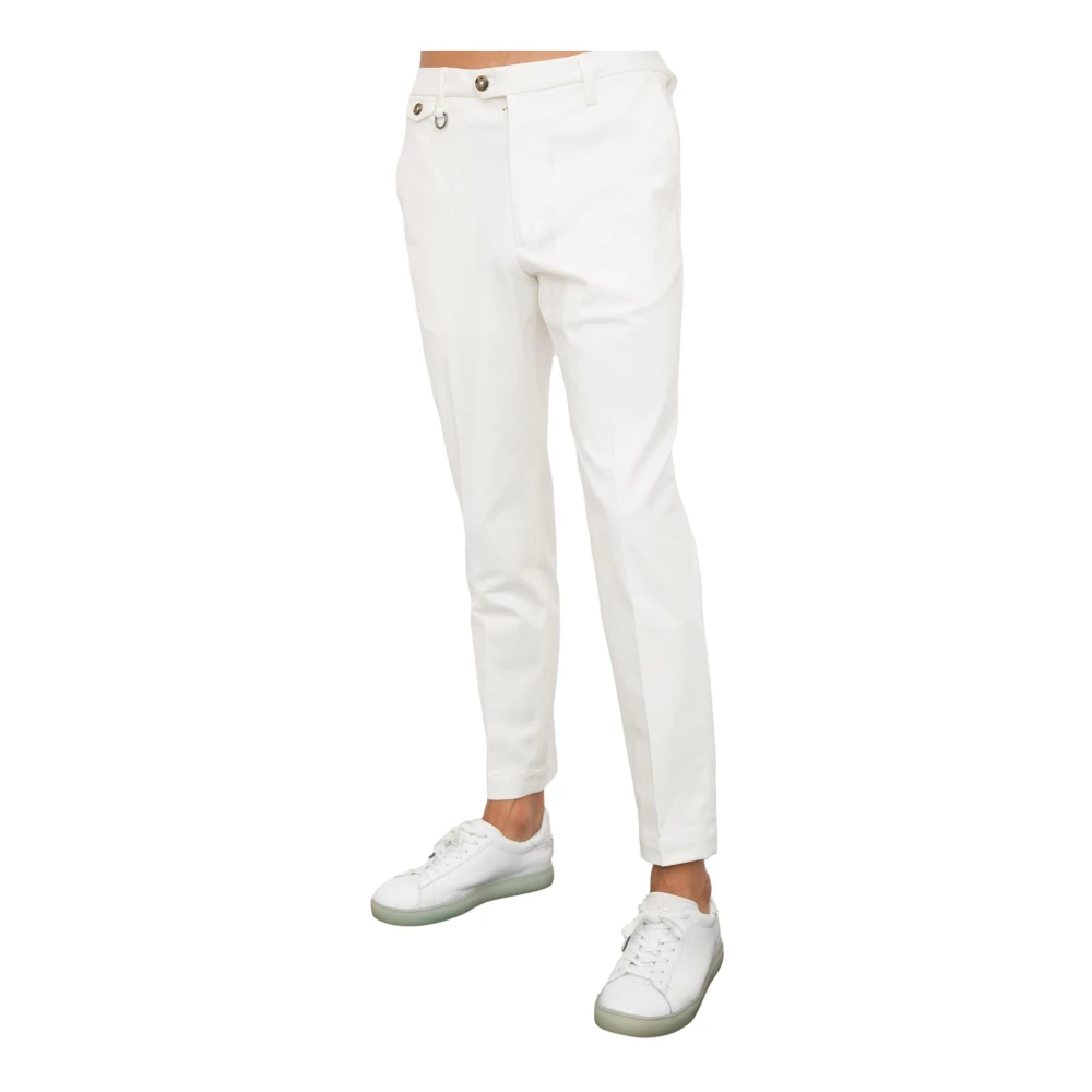 Paolo Pecora Witte Stoffen Broek White Heren
