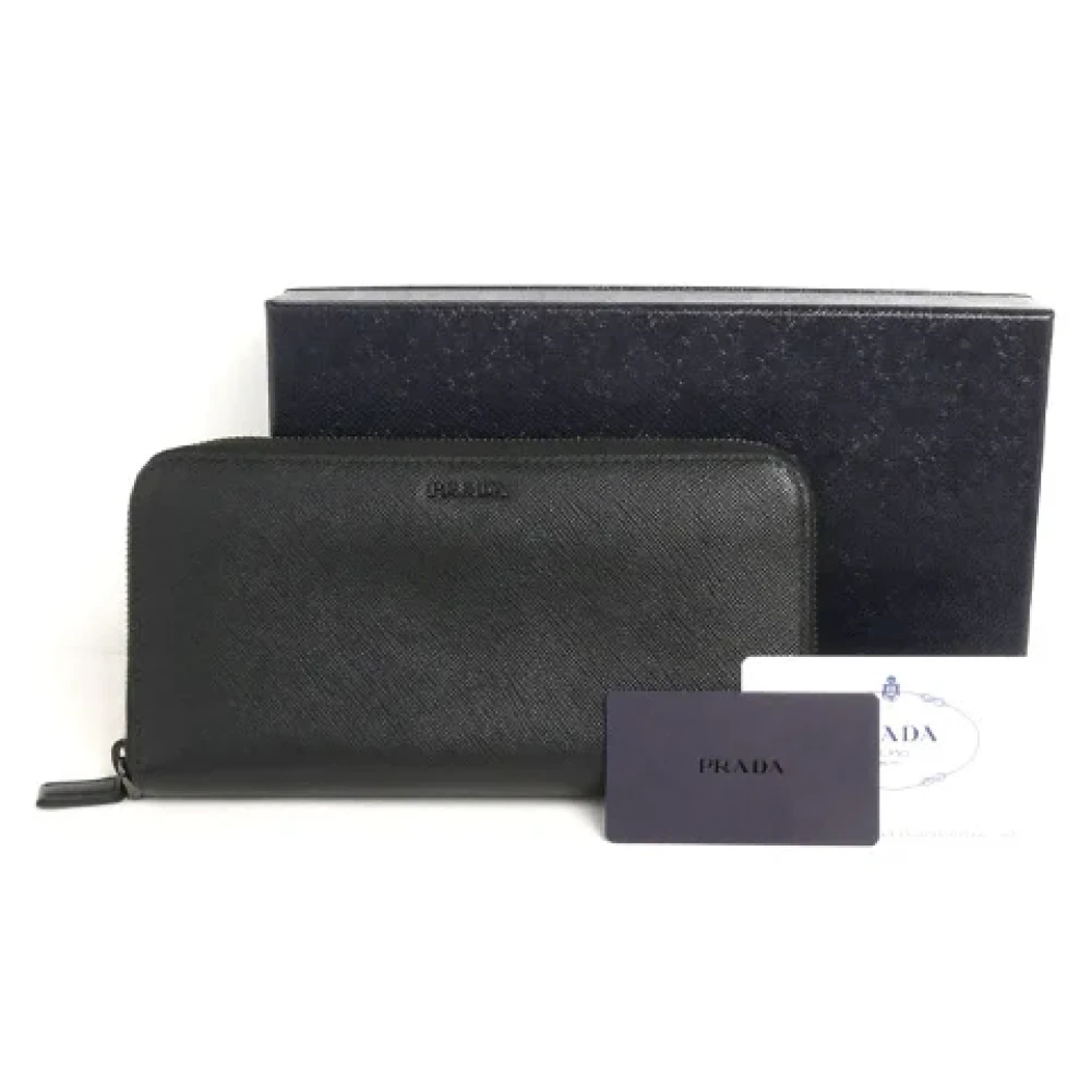 Prada Vintage Pre-owned Leather wallets Black Dames