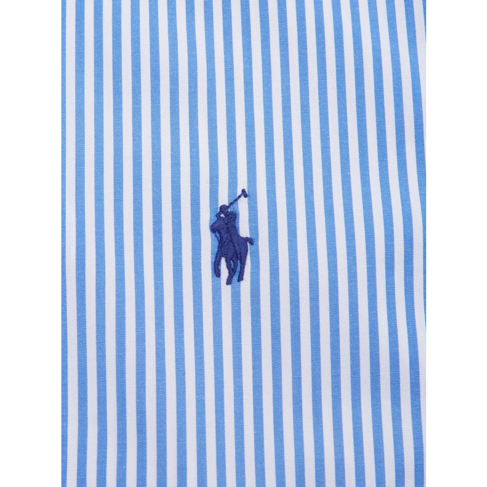 Polo Ralph Lauren Gestreept katoenen overhemd met logoborduursel Blue Heren