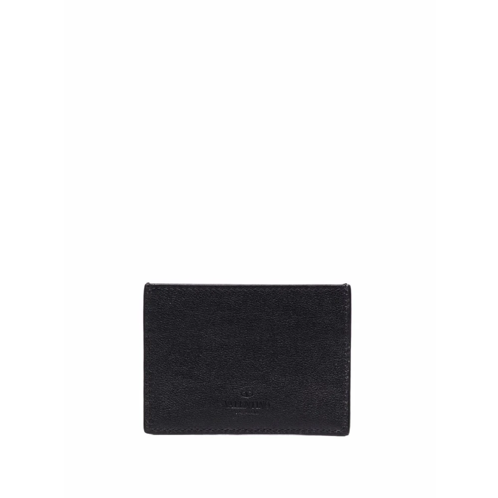 Valentino Garavani Zwarte Rockstud Portemonnee met Zilveren Detail Black Heren
