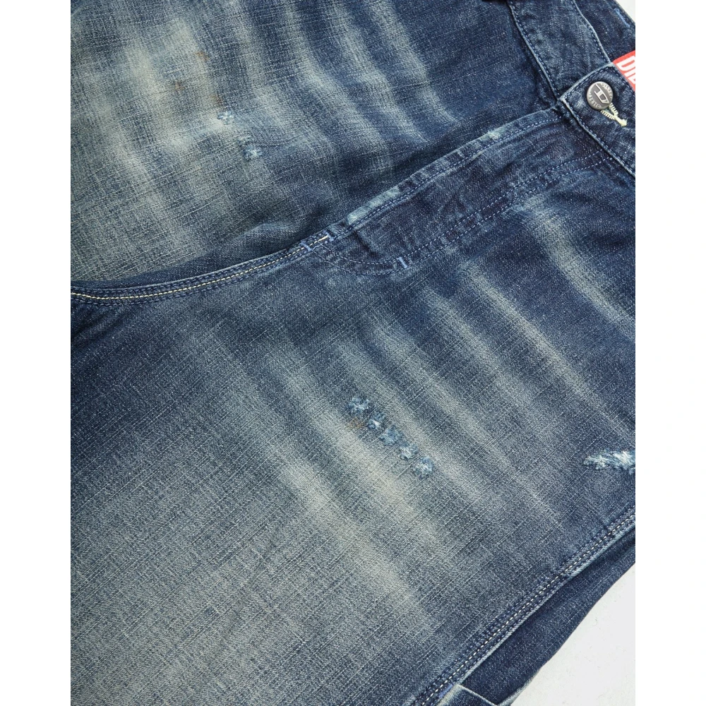 Diesel Wijde Denim Jeans in Blauw Blue Heren