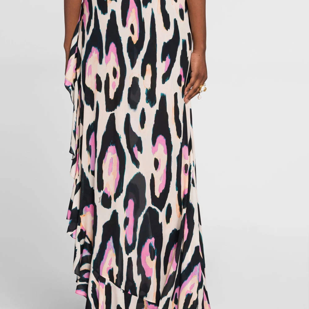 Roberto Cavalli Jaguar-Print Asymmetrische Maxi Rok Multicolor Dames