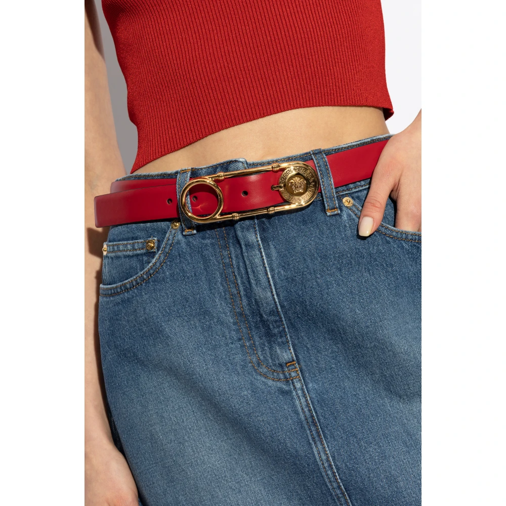 Versace Leren riem Red Dames