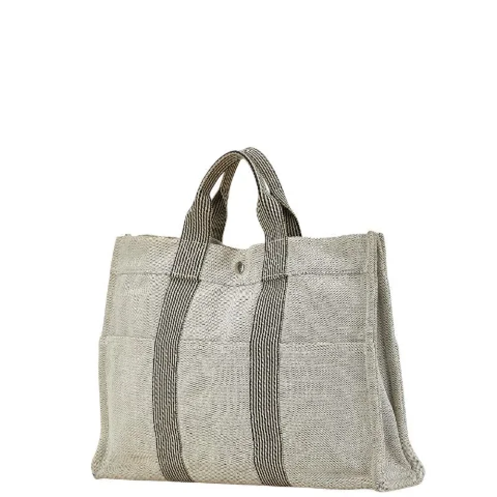 Hermès Vintage Pre-owned Canvas handbags Gray Dames