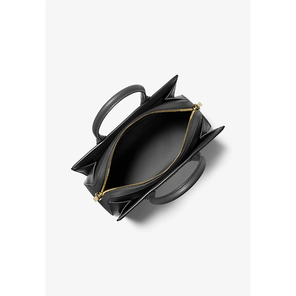 Michael Kors Laila Medium Lederen Schoudertas Black Dames