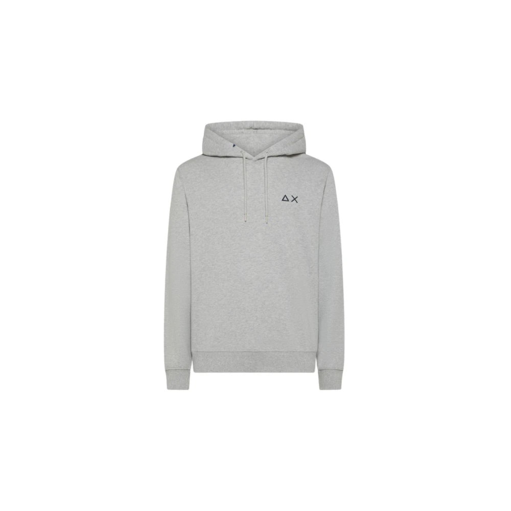 Sun68 Katoenen hoodie met trekkoord en logo Gray Heren