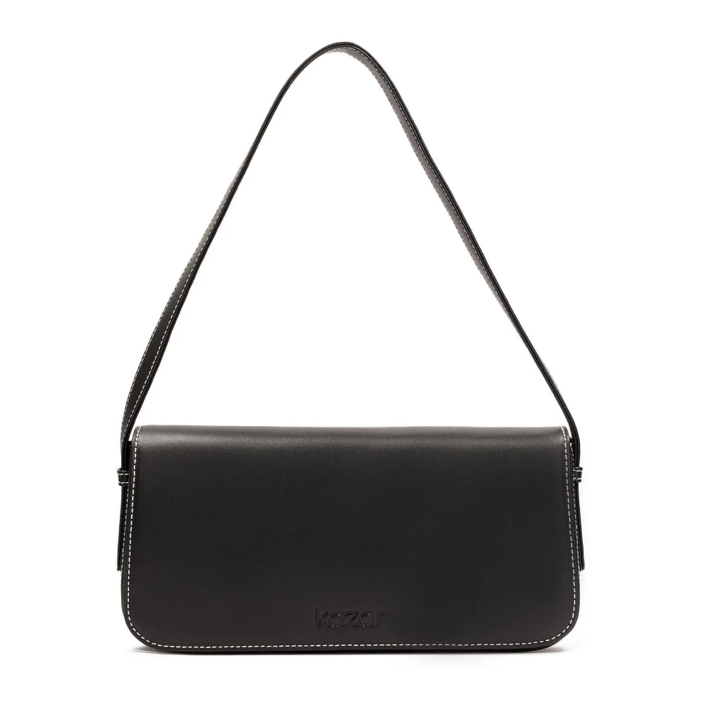Kazar Zwarte leren handtas in minimalistische stijl Black Dames