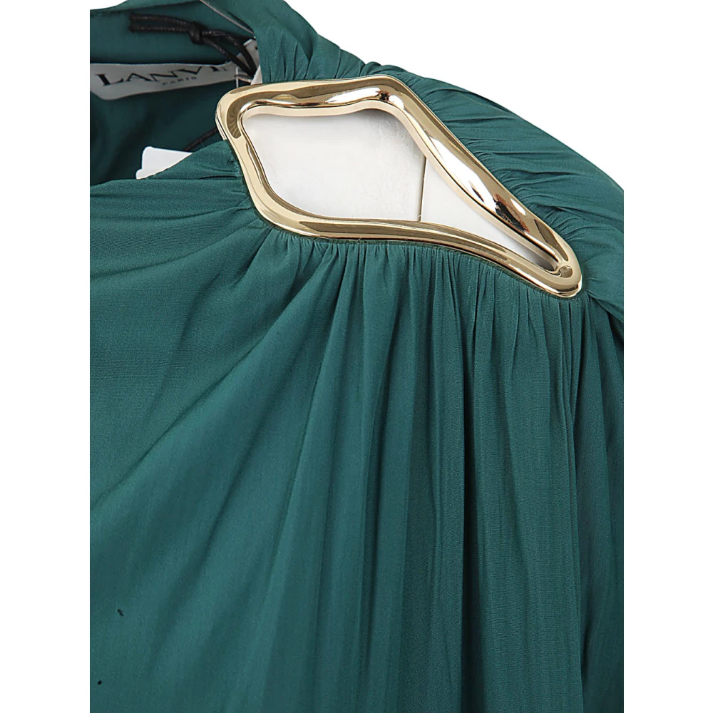 Lanvin Draken Draperen Knielengte Jurk Green Dames