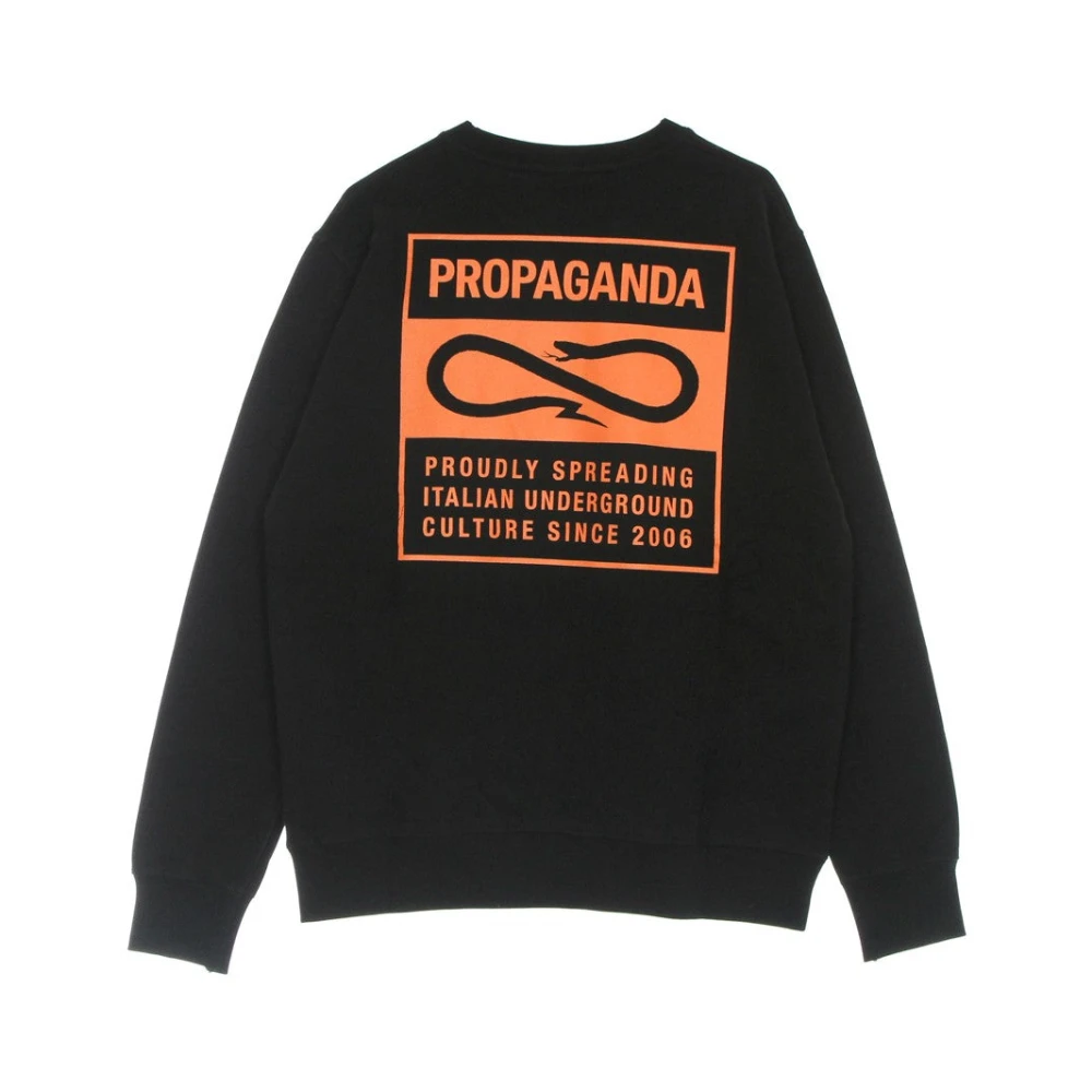 Propaganda Zwart Oranje Crewneck Sweatshirt Lichtgewicht Lange Mouw Black Heren