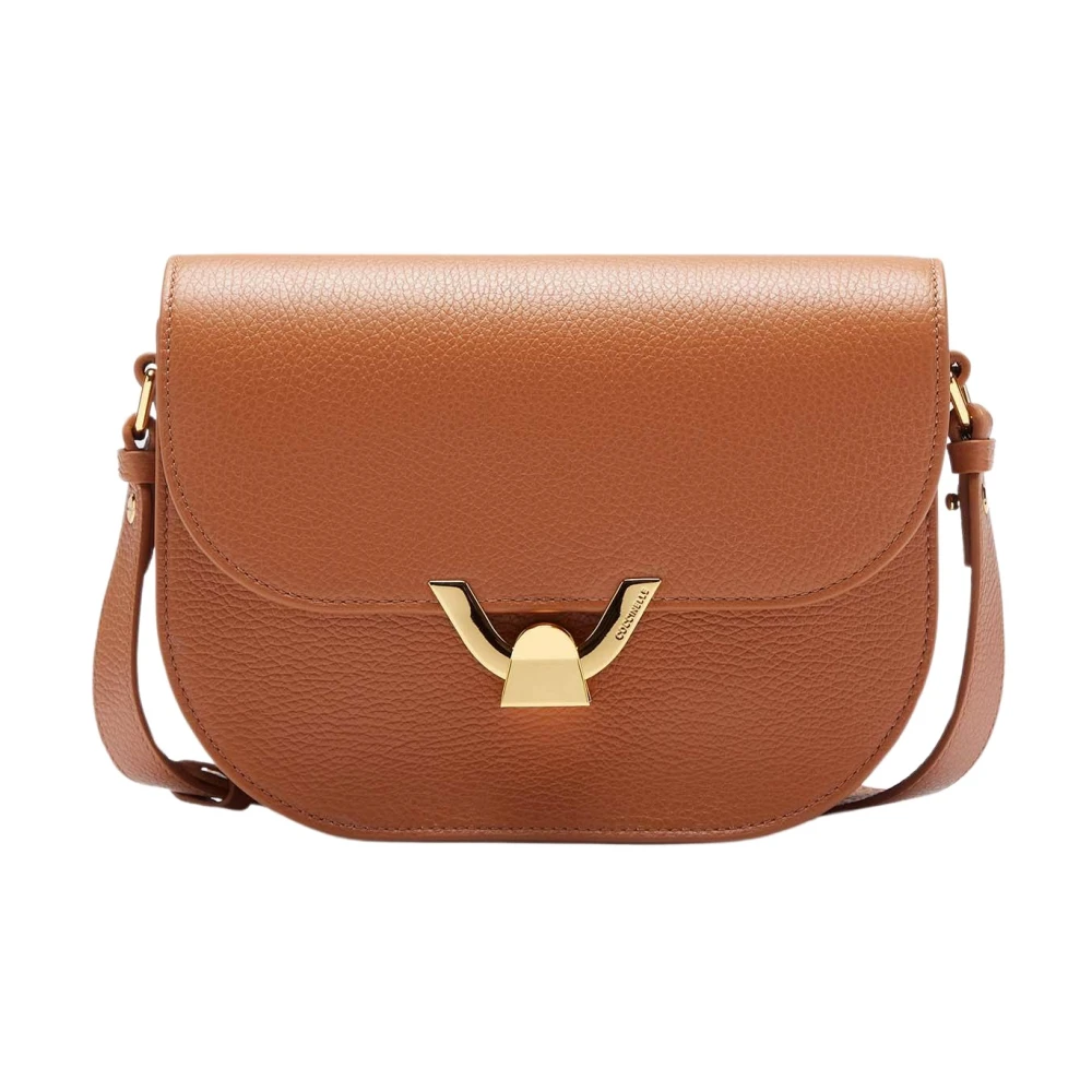 Coccinelle Gestructureerde Crossbodytas met Klep Brown Dames