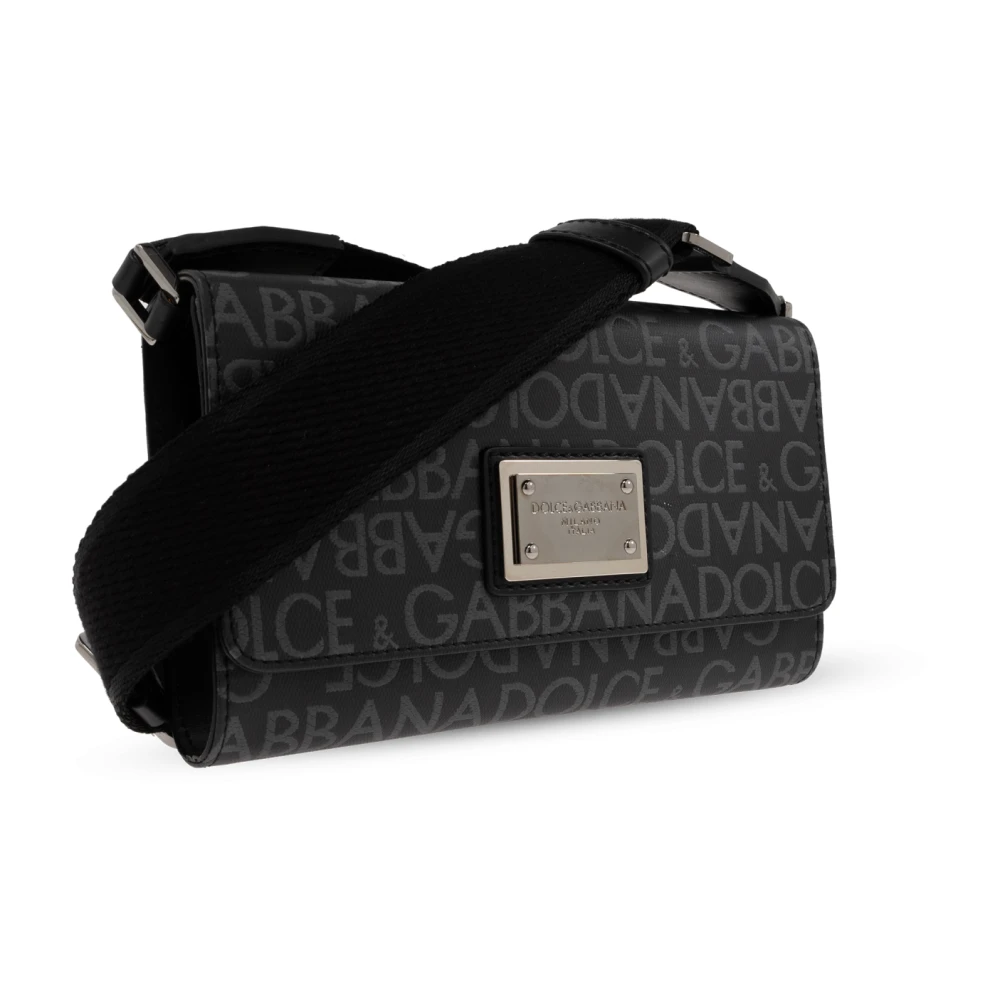 Dolce & Gabbana Schoudertas met logo Black Heren